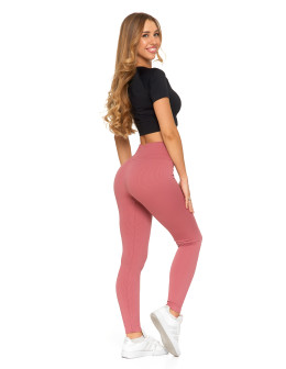 Legginsy damskie z wysokim stanem prążkowane sportowe  - produkt 2