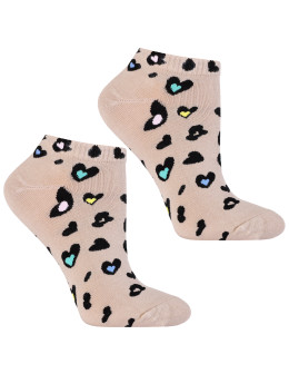 Skarpety damskie stopki bawełniane w sercowe cętki 3-pak - produkt 2