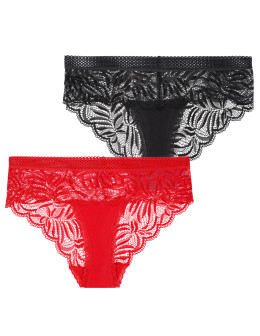 Majtki figi damskie koronkowe 2-pak