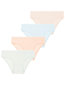 Majtki figi bawełniane dziewczęce w prążek 4-pak