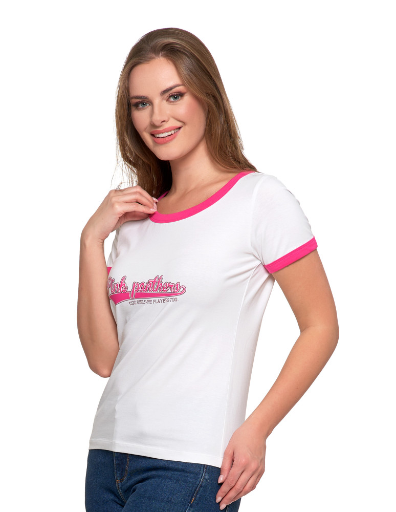 Koszulki i topy - Koszulka damska t-shirt Slim Fit z napisami RÓŻOWY - produkt moraj.pl 3