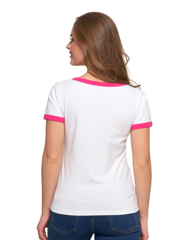 Koszulki i topy - Koszulka damska t-shirt Slim Fit z napisami RÓŻOWY - produkt 4