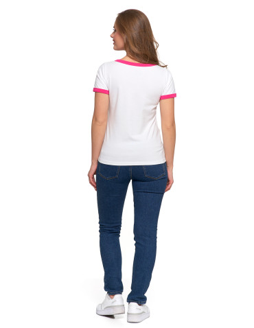 Koszulki i topy - Koszulka damska t-shirt Slim Fit z napisami RÓŻOWY - produkt 7