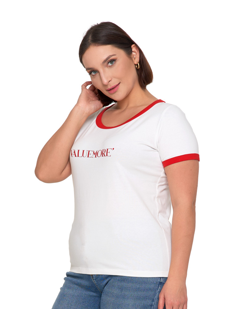 Koszulki i topy - Koszulka damska t-shirt Slim Fit z napisami CZERWONY - produkt moraj.pl 13