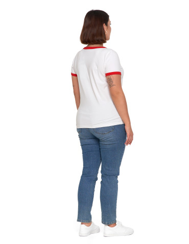 Koszulki i topy - Koszulka damska t-shirt Slim Fit z napisami CZERWONY - produkt 16