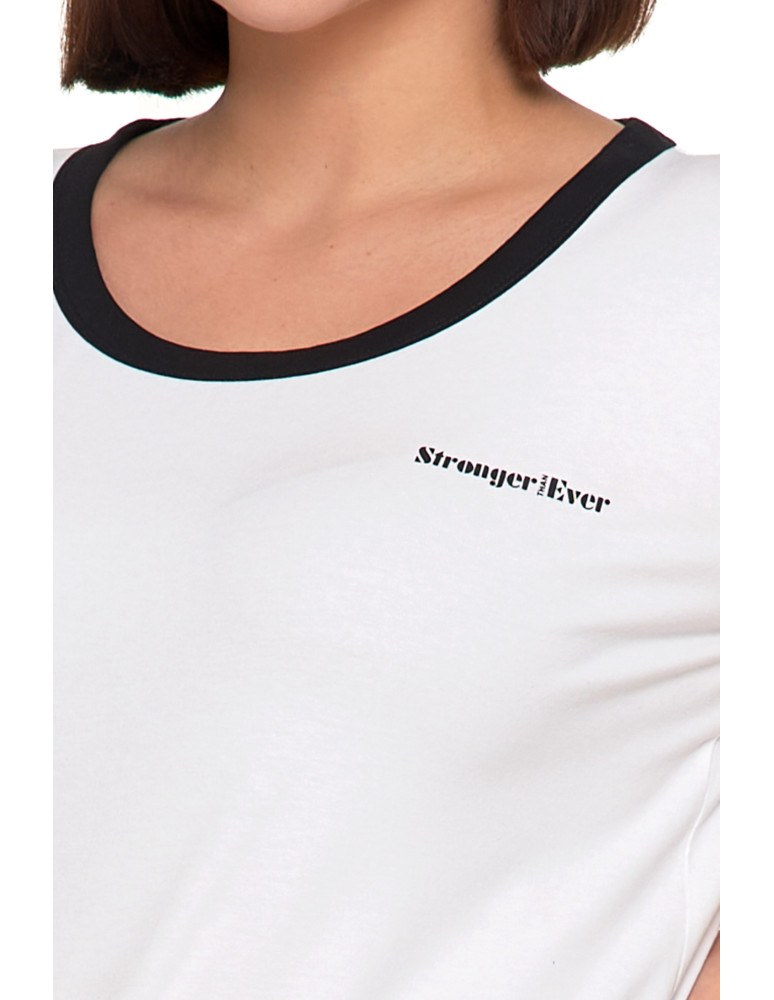 Koszulki i topy - Koszulka damska t-shirt Slim Fit z napisami CZARNY - produkt moraj.pl 9