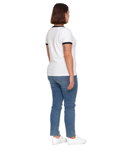 Koszulki i topy - Koszulka damska t-shirt Slim Fit z napisami CZARNY - produkt 16