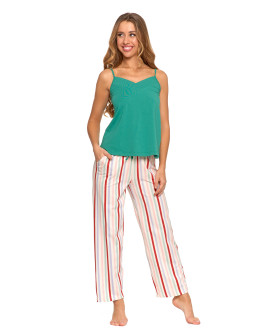 Piżama damska dwuczęściowa bawełniana na ramiączkach - produkt 2