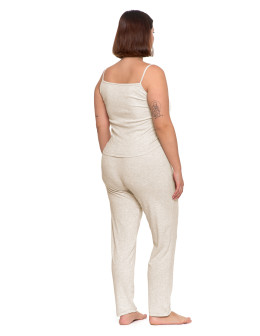Piżama damska na ramiączkach prążkowana dzianina Plus Size  - produkt 2