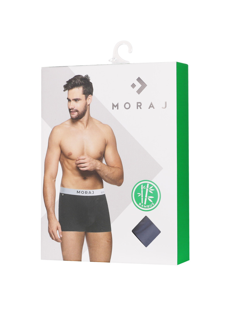 Bokserki dopasowane - Męskie bokserki z wiskozy bambusowej o klasycznym kroju CZARNY - produkt moraj.pl 2
