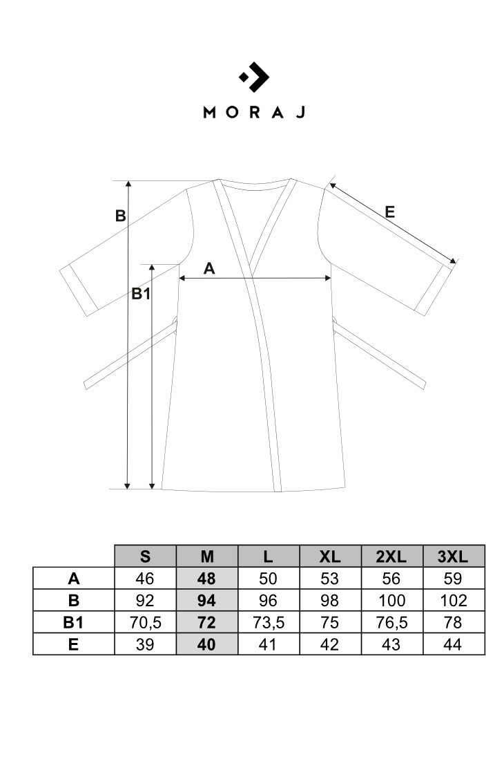 Krótki szlafrok damski Plus Size z prążkowanej dzianiny