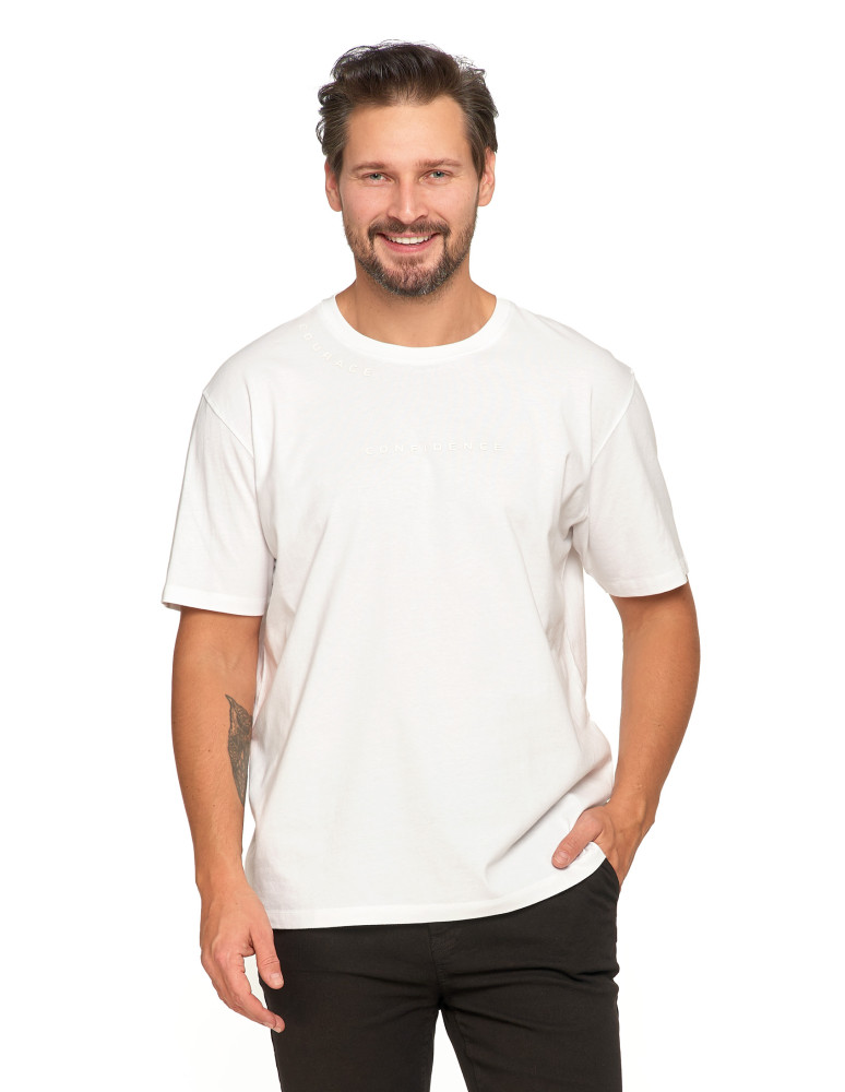 Koszulki, topy, koszule - Bawełniany T-shirt męski oversize BIAŁY - produkt moraj.pl 1