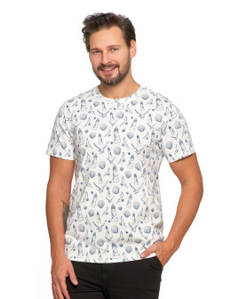 Męska koszulka bawełniana z marynistycznym nadrukiem