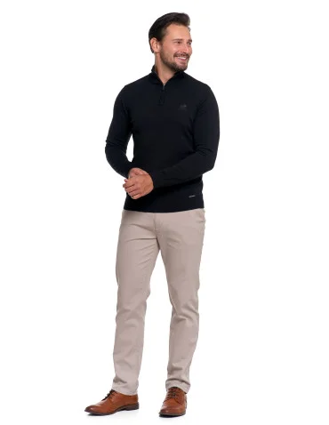 Męski sweter bawełniane ze stójką i zamkiem - produkt 2