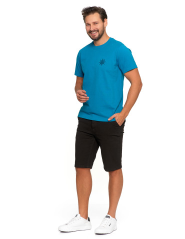 Koszulki, topy, koszule - T-shirt męski bawełniany z marynistycznym motywem TURKUSOWY - produkt 2