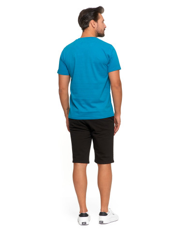 Koszulki, topy, koszule - T-shirt męski bawełniany z marynistycznym motywem TURKUSOWY - produkt 3