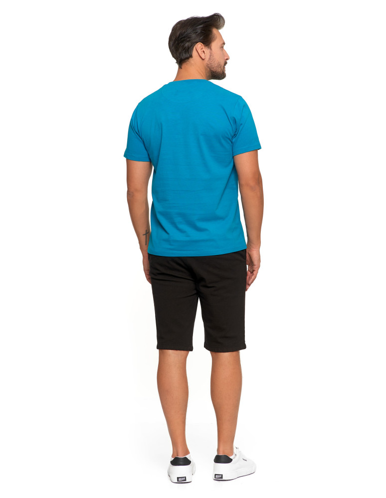 Koszulki, topy, koszule - T-shirt męski bawełniany z marynistycznym motywem TURKUSOWY - produkt moraj.pl 3