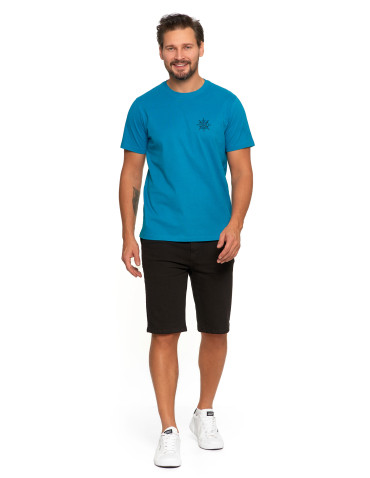 Koszulki, topy, koszule - T-shirt męski bawełniany z marynistycznym motywem TURKUSOWY - produkt 4