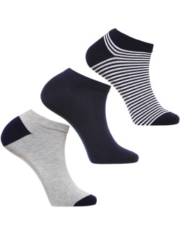 Skarpetki stopki męskie klasyczne w paski 3-pak