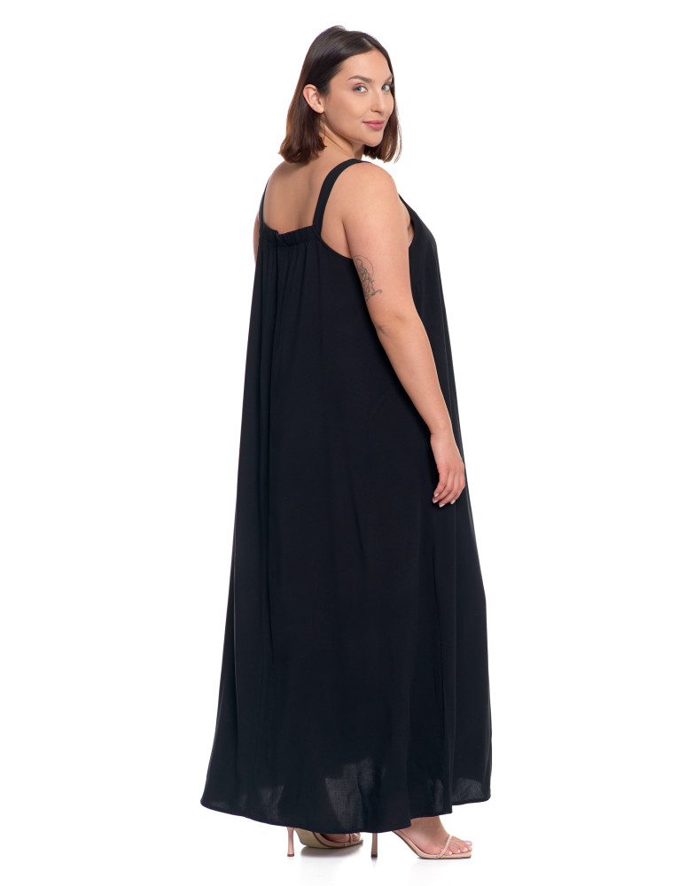 Sukienki - Damska sukienka maxi letnia o luźnym kroju CZARNY - produkt moraj.pl 3