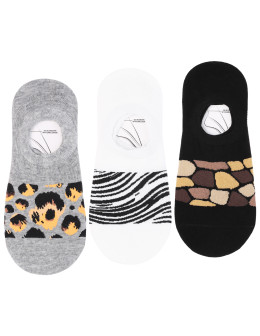 Damskie skarpetki niskie stopki w zwierzęce wzory 3-pak