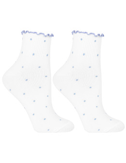 Damskie skarpetki za kostkę w kropki i falbankę 3-pak - produkt 2