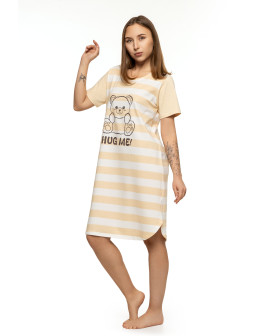 Koszula nocna damska z krótkim rękawem ze wzorem misia - produkt 2