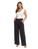 Damskie spodnie z wiskozy z szeroką nogawką