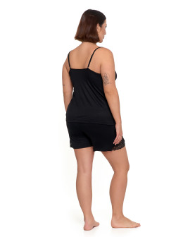 Piżama damska dwuczęściowa z koronką i krótkimi spodenkami  - produkt 2