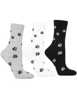 Skarpetki damskie długie w urocze łapki 3-pak