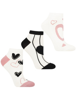 Skarpetki damskie stopki w serca 3-pak