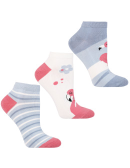 Skarpetki damskie stopki w flamingi 3-pak