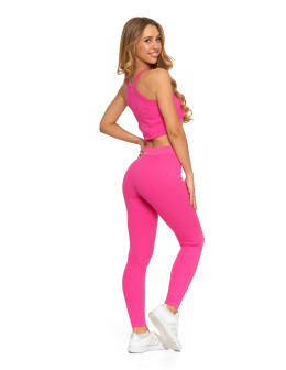 Legginsy damskie bawełniane z szeroką gumą w pasie  - produkt 2