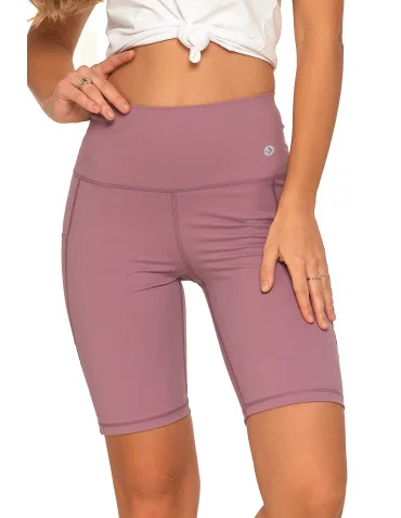 Legginsy kolarki damskie sportowe z kieszeniami - RÓŻOWY