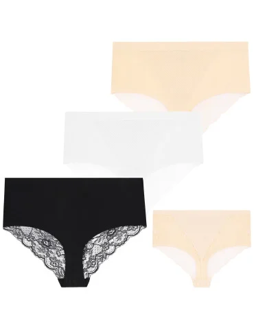 Majtki damskie z koronką maxi bikini 3-pak