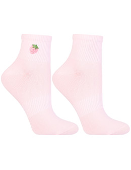 Skarpetki damskie za kostkę z owocowym haftem 3-pak  - produkt 2