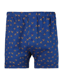 Męskie bokserki luźne 100% bawełna wzór samoloty Plus Size