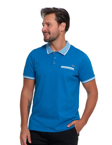 Polo - Koszulka męska polo bawełniana NIEBIESKI - produkt 1