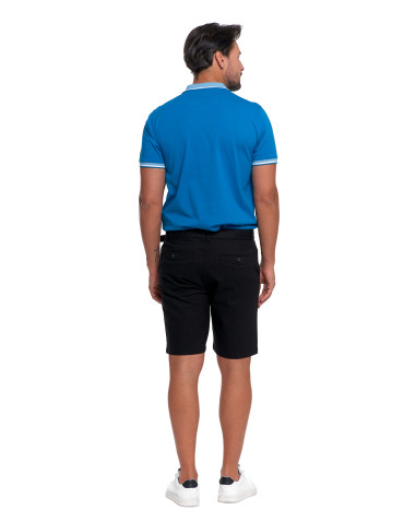 Szorty - Męskie szorty chino spodenki z paskiem CZARNY - produkt 3