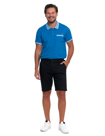 Szorty - Męskie szorty chino spodenki z paskiem CZARNY - produkt 4
