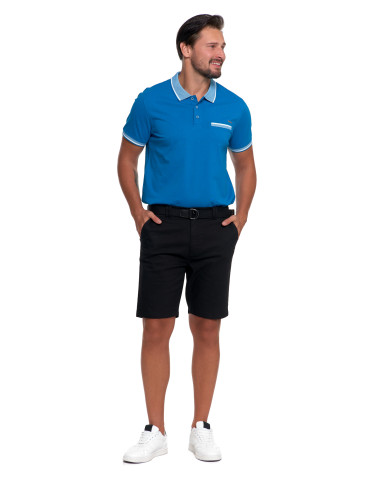 Szorty - Męskie szorty chino spodenki z paskiem CZARNY - produkt 5