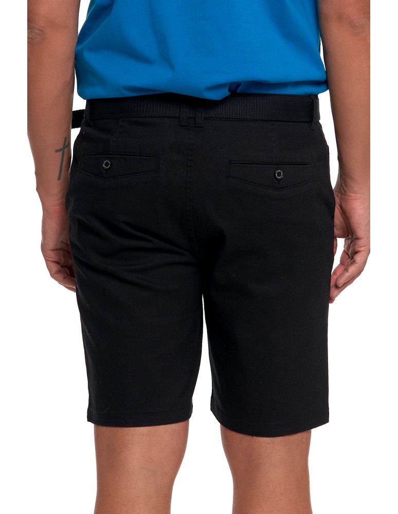 Szorty - Męskie szorty chino spodenki z paskiem CZARNY - produkt moraj.pl 6