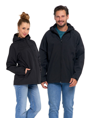 Odzież wierzchnia - Kurtka przejściowa unisex przeciwdeszczowa CZARNY - produkt 1