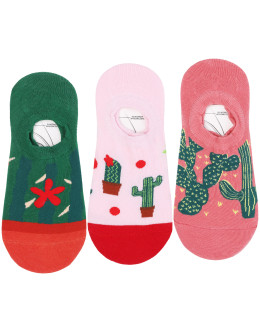 Damskie skarpetki niskie stopki w kaktusy 3-pak