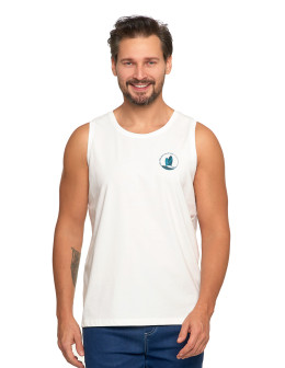 Koszulka męska bez rękawów bawełniana tank top z nadrukiem