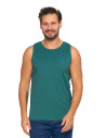 Koszulka męska bez rękawów bawełniana tank top z nadrukiem TURKUSOWY