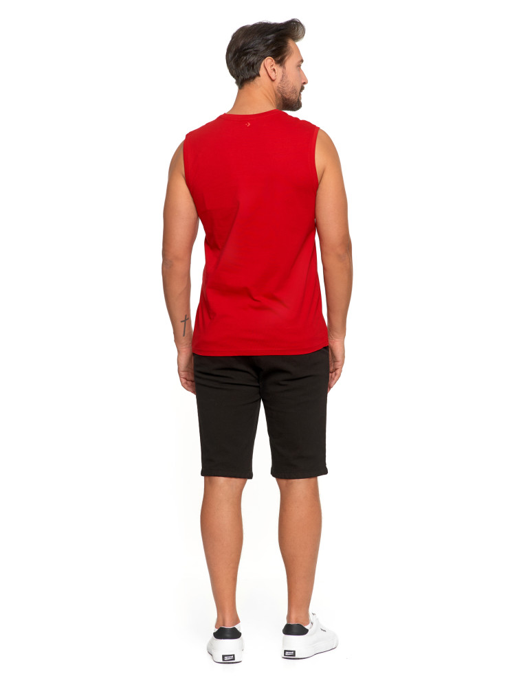 Koszulki, topy, koszule - Koszulka męska tank top bez rękawów CZERWONY - produkt moraj.pl 3