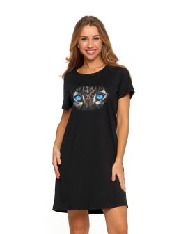 Koszula nocna damska bawełniana z nadrukiem pantery