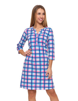 Koszula nocna damska bawełniana rozpinana z rękawem 3/4