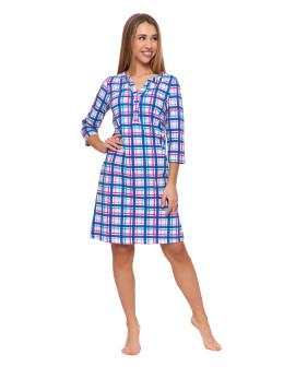 Koszula nocna damska rozpinana Plus Size z rękawem 3/4